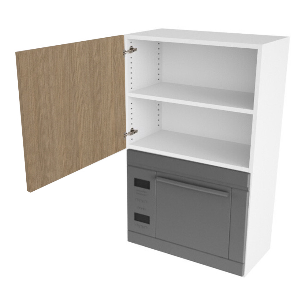 Overskab, t/microovn, 444mm låge, blændfront 96mm, hul: 426mm. H:896 B:600 D:320