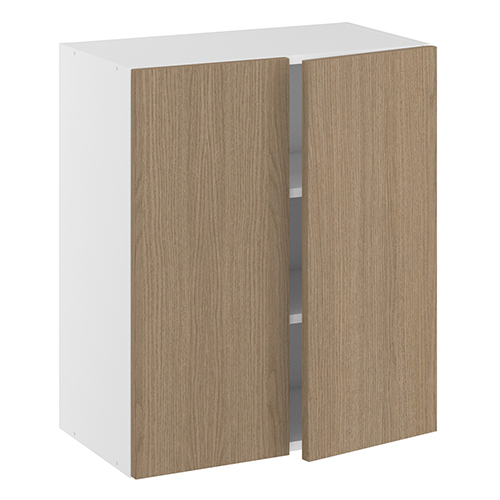 Overskab, m/dobbelt låger, 2 hylder (bund boret til 1 spot). H:704 B:600 D:320