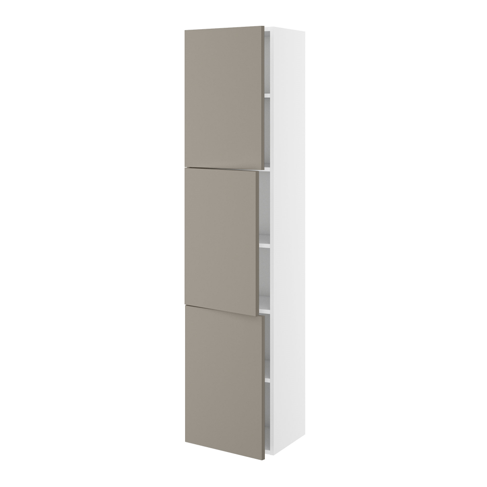 Badhøjskab, Slimline, 3 låger 572mm, 5 hylder. H:1728 B:400 D:320