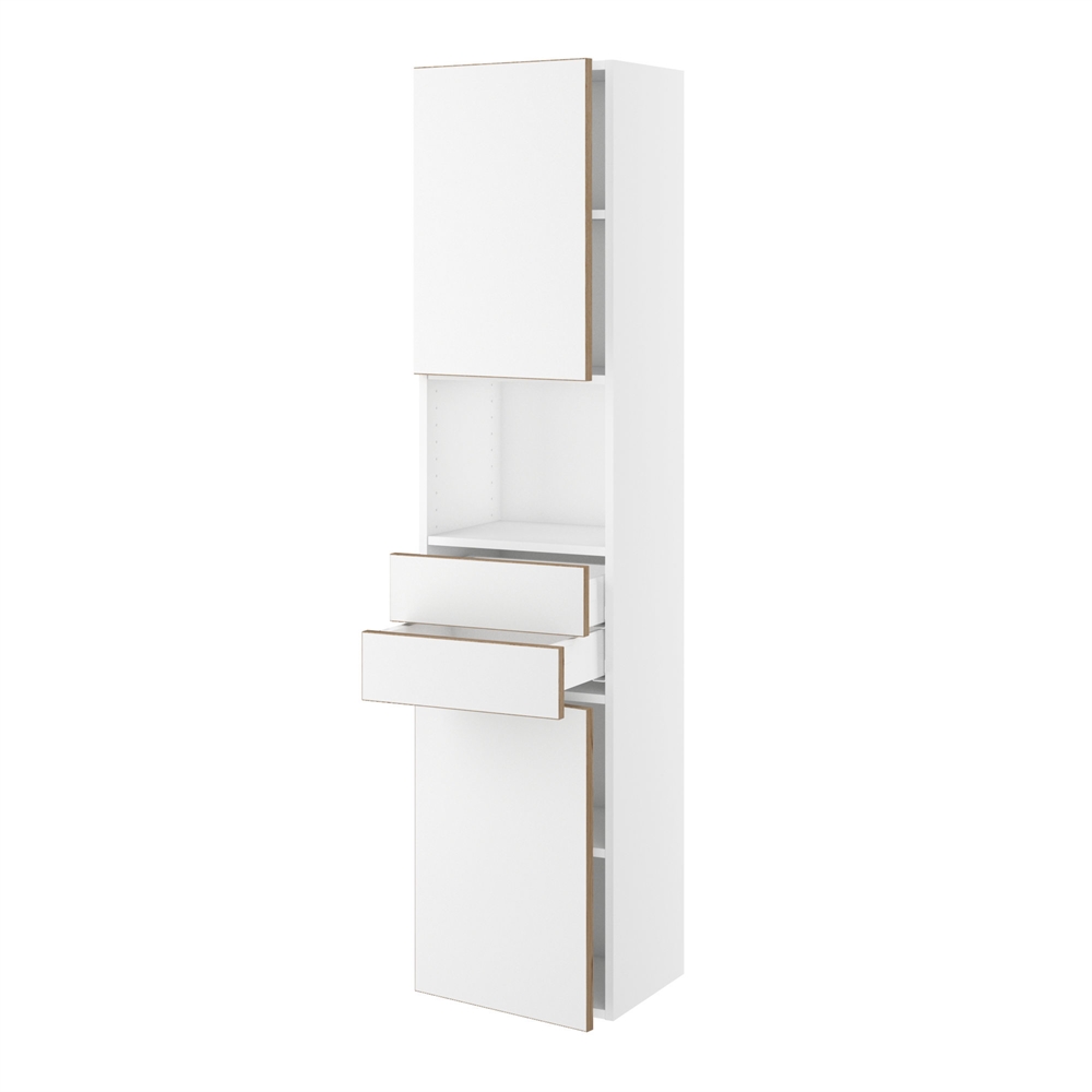 Badhøjskab Slimline m/2 skuffer og 2 låger H:1728 D:320 B:300