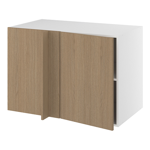 Hjørneindstiksskab, 496mm låge, blændplade, 1 hylde (min. 1150mm fra væg). H:704 B:1000 D:580