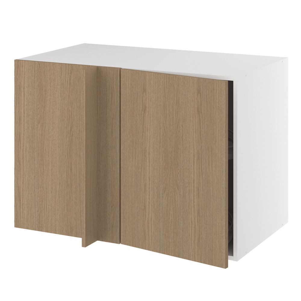 Hjørneindstiksskab, 496mm låge, LeMans udtræk, venstre (min. 1180mm fra væg). H:704 B:1000 D:580