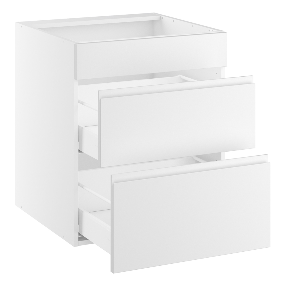 Underskab t/kogeplade, blændfront 124mm, 2 skuffer D:500. H:704 B:1000 D:580