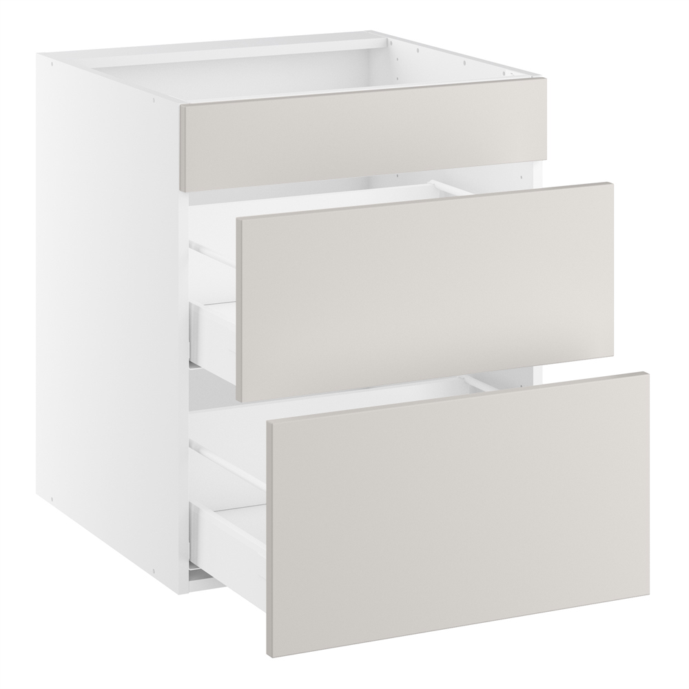 Underskab t/kogeplade, m/metalsarg, blændfront 124mm, 2 skuffer D:500. H:704 B:800 D:580