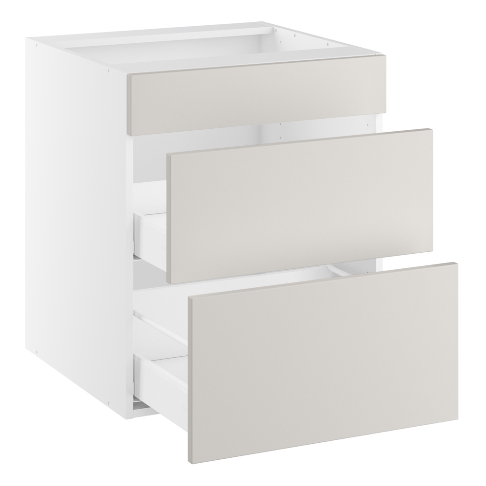 Vaskeskab, blændfront 124mm, 2 skuffer, skuffedybde 270 og 400mm. H:704 B:800 D:580