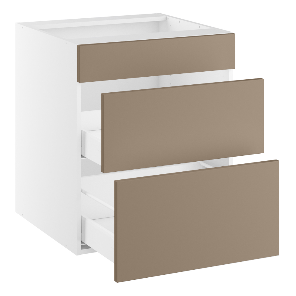 Vaskeskab, blændfront 124mm, 2 skuffer, skuffedybde 270 og 400mm. H:704 B:600 D:580