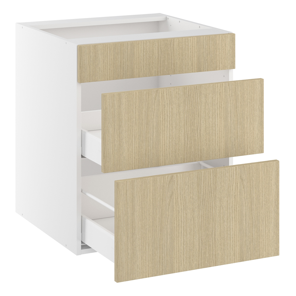 Vaskeskab, blændfront 124mm, 2 skuffer, skuffedybde 270 og 400mm. H:704 B:1000 D:580