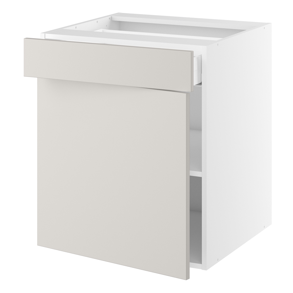 Underskab, 572mm låge, 1 skuffe, 1 hylde. H:704 B:600 D:580