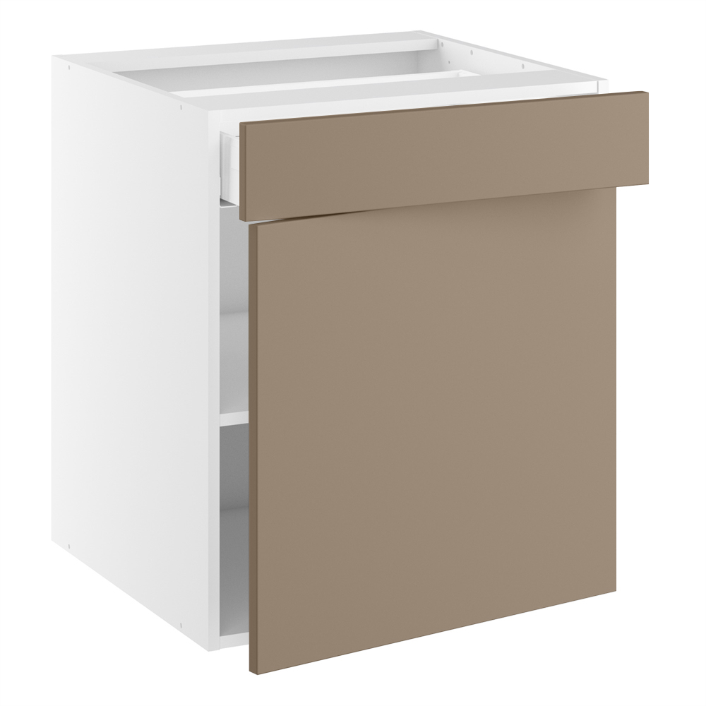 Underskab, 572mm låge, 1 skuffe, 1 hylde. H:704 B:600 D:580