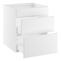 Underskab t/kogeplade, blændfront 124mm, 2 skuffer D:500. H:704 B:1000 D:580