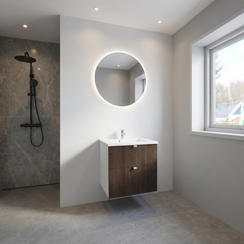 Kitchn Badsæt i Træ 62 cm fra Kitchn med Cleveland Mørk Eg Front