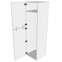 Multi-Living Ekstra højt tomt skab  i Wien H: 214,4 cm D: 60,0 cm - 2-delt låge - Bredde: 80 cm