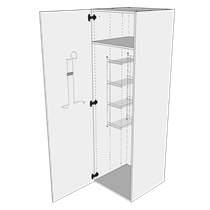 Multi-Living Køkken kosteskab i Wien H: 195,2 cm D: 60,0 cm - Inklusiv trådreol, slangeholder & hylde - Bredde: 40 cm