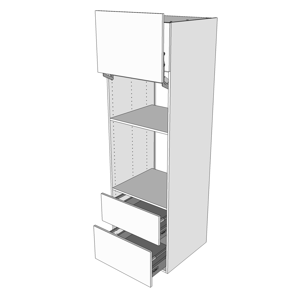 Indbygningsskab til ovn/skjult micro H: 195,2 cm D: 60,0 cm - Deludtræk/softluk