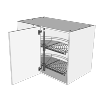 Multi-Living Køkken hjørneskab i Wien H: 70,4 cm D: 60,0 cm - i låge inklusiv 2 x 1/2 karrusel - Bredde: 100 cm