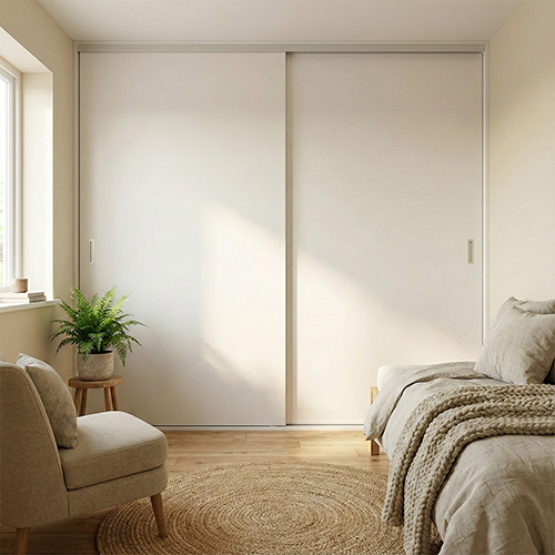 Mogensen Plano skydelåger på mål til garderobe med 2 låger - Total bredde 100 til 130 cm.